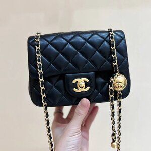 CHANEL Mini Square Bag with Ball  Like New